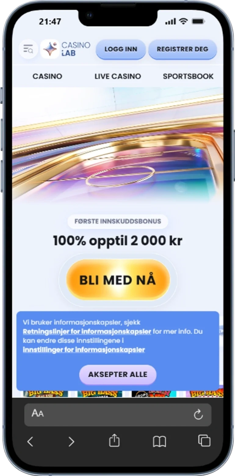 Gå til det offisielle nettstedet til Casino Lab